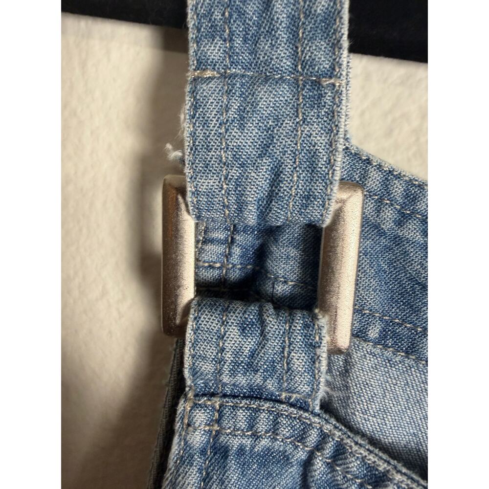 Vintage Sag Harbor Denim Overall Jumper Dress Womens Large Medium Wash Midi Maxi - Picture 5 of 5